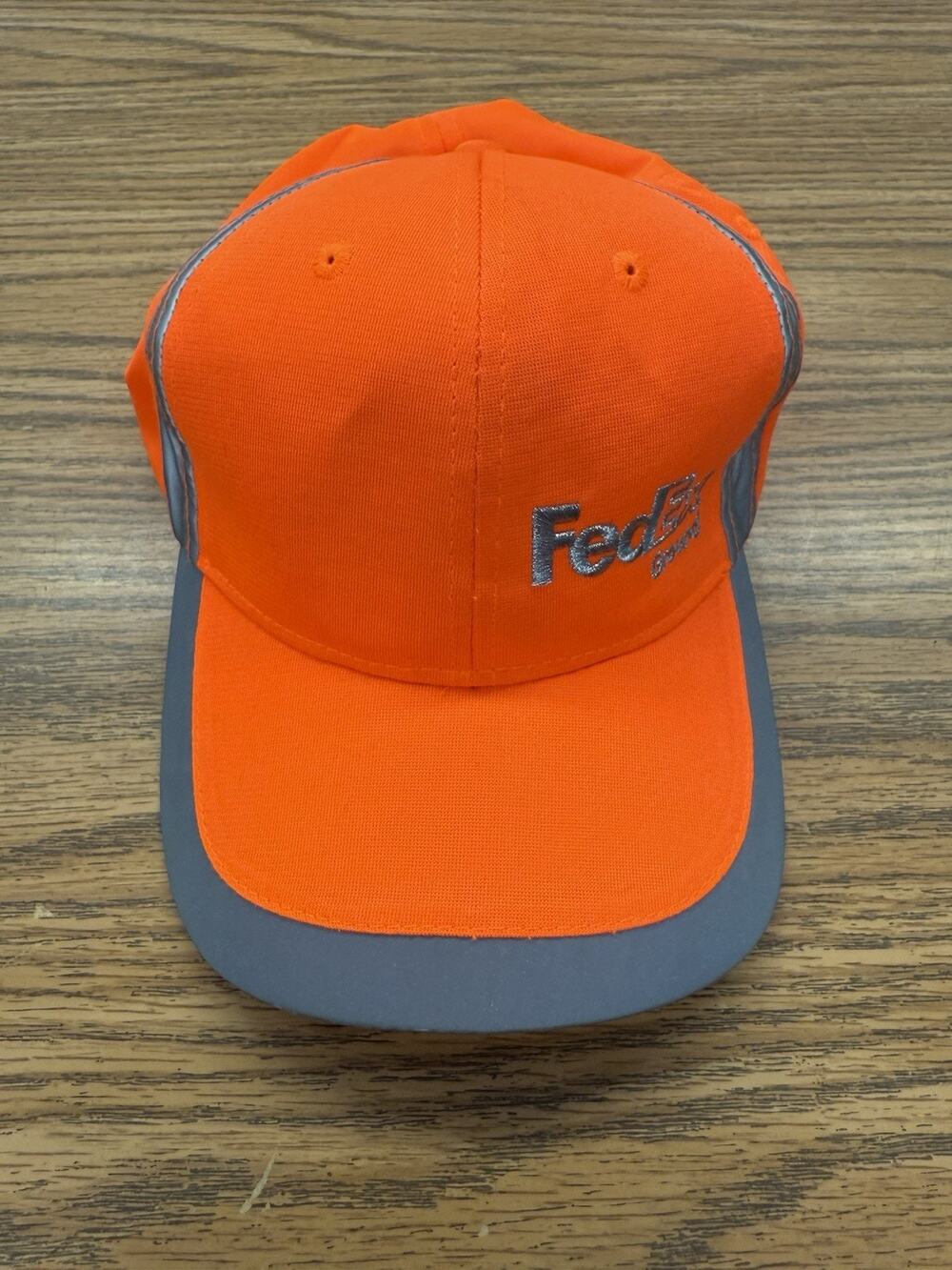FedEx Ground Orange Reflective Hi-Vis Work Cap Otto Hat Adjustable OSFM